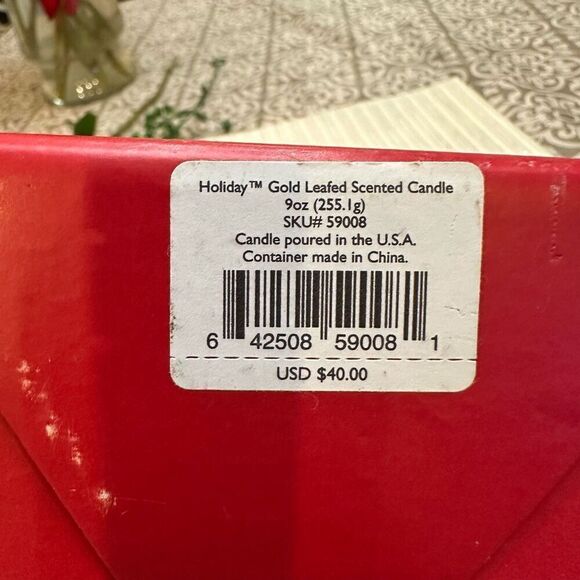 LENOX Holiday Crystal Candle Holder Set NEW Scented 9oz Gold Leafed - Picture 8 of 8